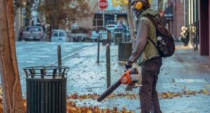 man using leaf blower as asa resin example